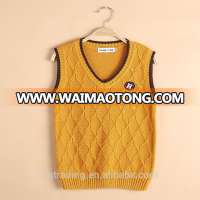 100% cotton sleeveless computer knitting patterns children girls fancy cartoon kid sweater